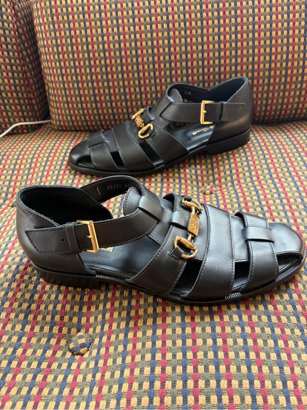 Cavalli Class by Roberto Cavalli Leather Fisherman Sandals